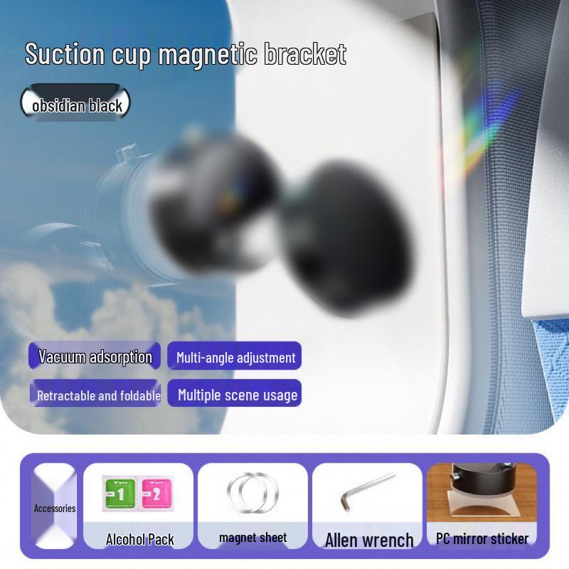 Portable Rotating Magnetic Phone Stand with Suction Cup for Car