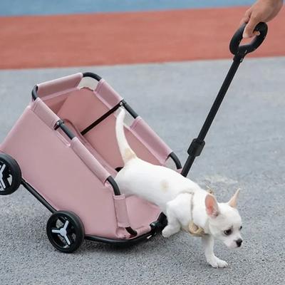 4 Wheels Folding Dog Stroller Lightweight 360° Rotating Trolley Pet Stroller Small Cats Dogs Rolling Cat Carrier Pet Carriage