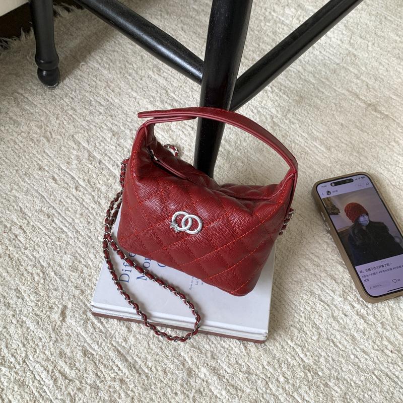 

Новая замшевая сумка-ланчбокс на молнии, портативная сумка-мессенджер через плечо, модная повседневная женская сумка с ромбовидной цепочкой, тренд красный