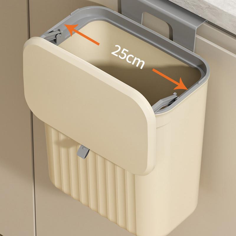 Bathroom Press Trash Can With Lid Wall Mounted Hanging Garbage Bin Waterproof Narrow Seam Rubbish Bin Toilet Wastebasket