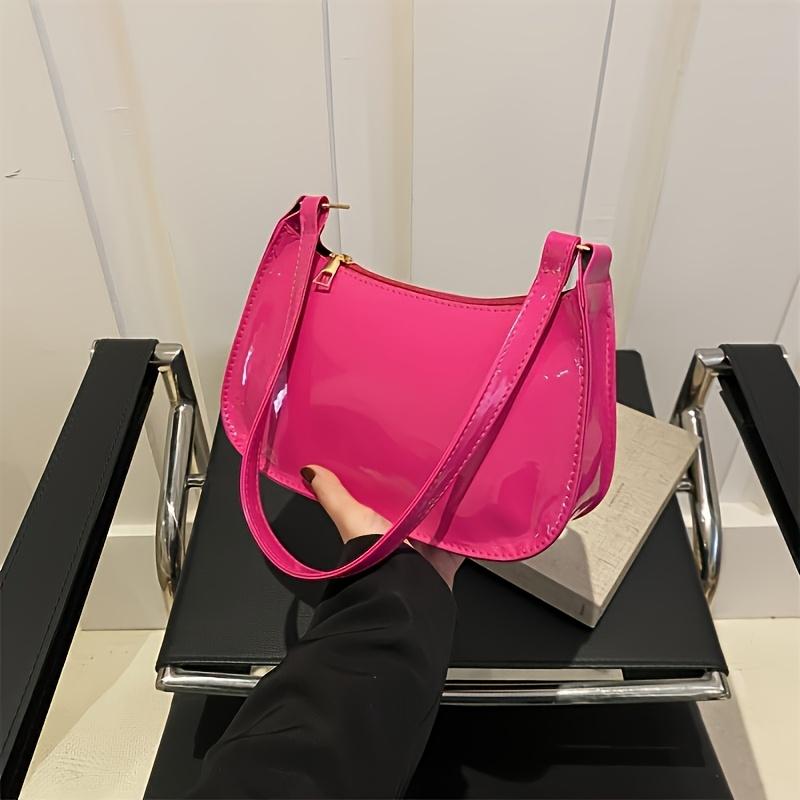 Elegante Borsa a Spalla Monocolore, Mini Borsa da Sotto Braccio da Donna, Portafoglio Sicuro con Zip, Custodia Multifunzione per Telefono, Tracolla Regolabile Leggera