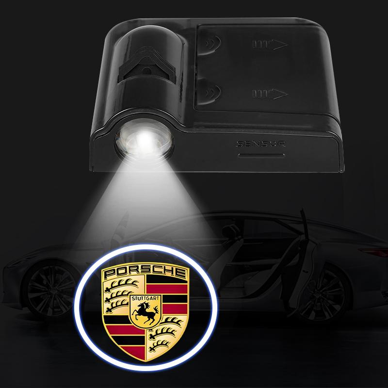 2Pcs Car Door Emblem Light LED Welcome Lamp Wireless Laser Projector For Porsche Boxster Cayenne Panamera Macan Cayman 911 918 996 917 991