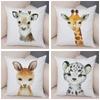Aquarell niedliche Tier Kissenbezug Sofa Home Decor Zebra Giraffe Nilpferd Affe Löwe Fuchs Kissenbezug Kissenbezug