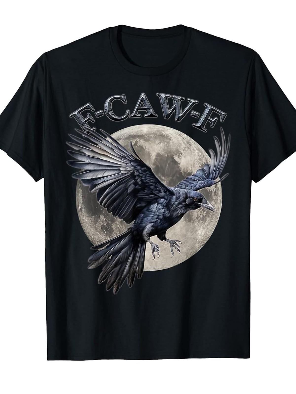 Humorous Crow Graphic T-Shirt XL