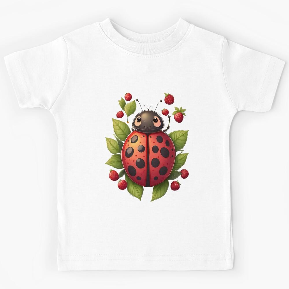 Sweet Ladybug Nature Art Kids T-Shirt 120