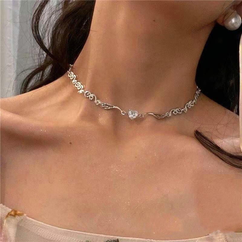 IF ME Silver Color Choker Necklace for Girl Women Love Heart Irregualr Fashion Necklace Trendy Neck Jewelry Wholesale