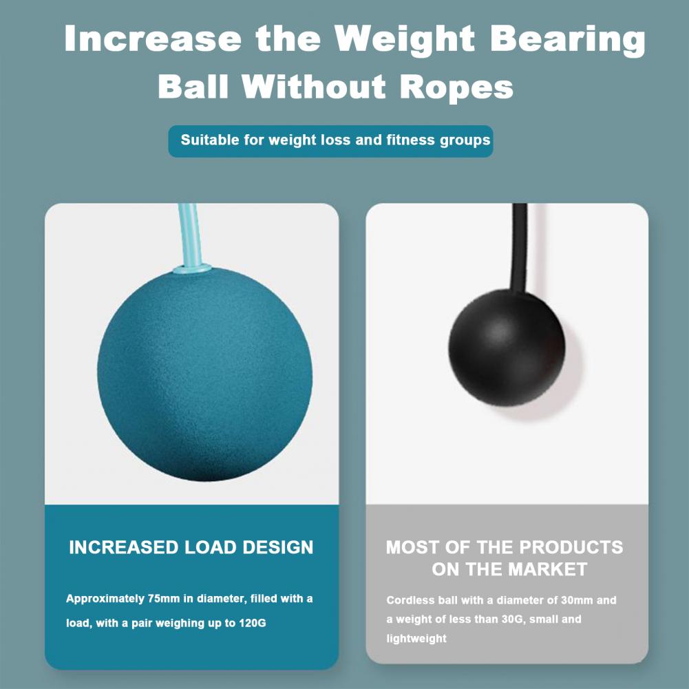 1 Pair Jump Rope Durable Fitness Cordless Weighted Jump Rope Portable Cordless Jump Rope Ball Bearing Exercise Equipment