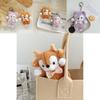 Adorable Bow-tied Deer Plush Toy Charming Fox Stuffed Animal Keychain In Coffee Color