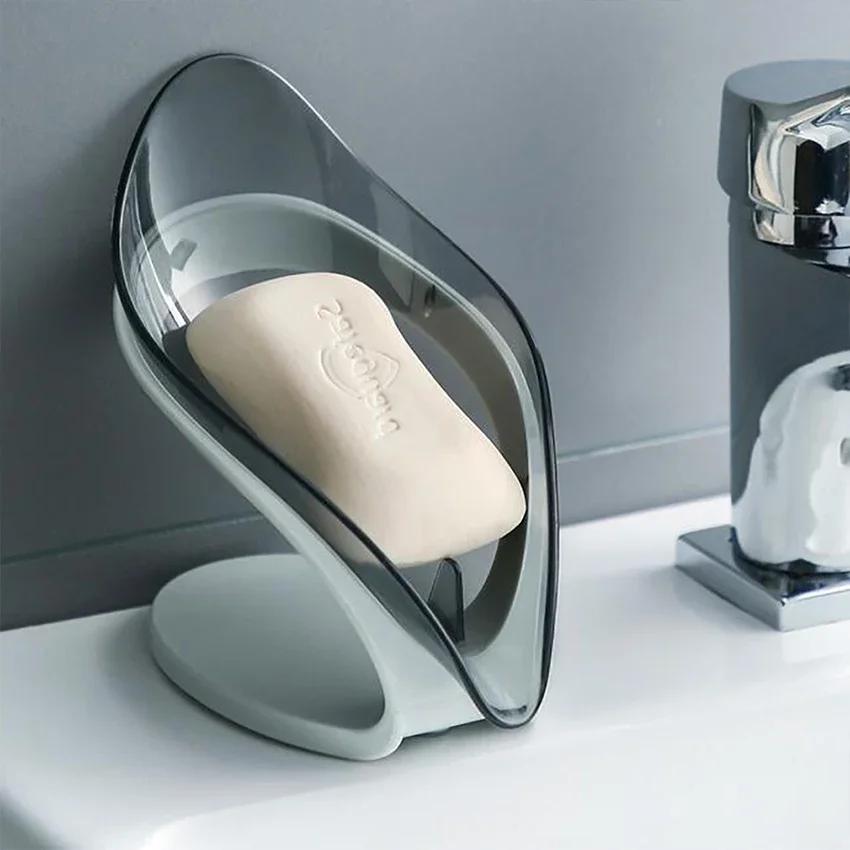 Leaf Shape Soap Box, Non - Slip Drain Soap Storage Case Container, Bathroom and Kitchen Dish Storage Box, Bathroom Accessorie