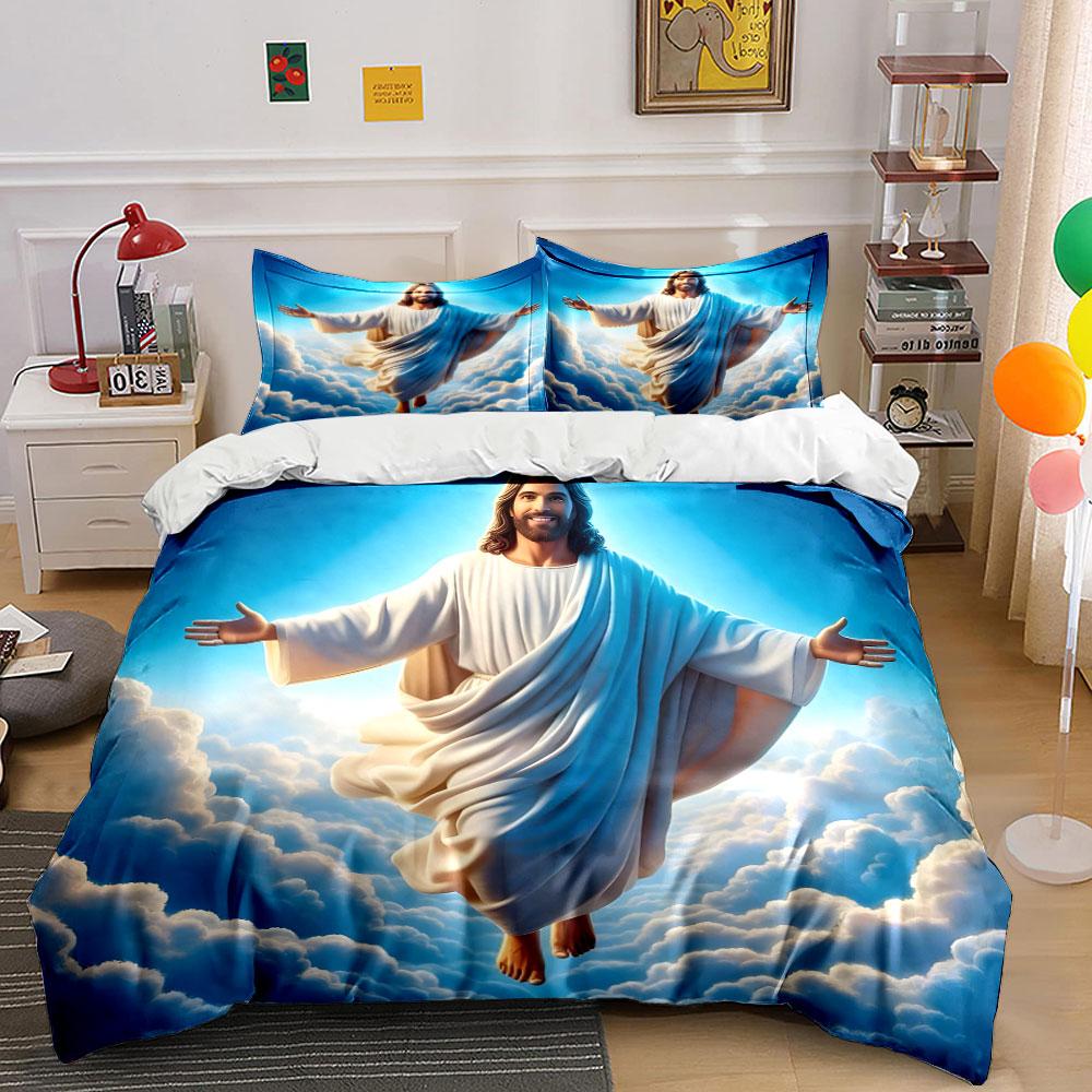 Heavenly Figure In Clouds Bedding Duvet Cover Set (1*Duvet Cover 2*Pillowcases, Without Duvet Insert)
