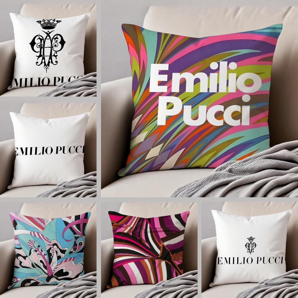 fashion vibrant EEEmilio Pucci Cushion Cover Throw Pillow Cover Hidden Button Durable Polyester Chair Cushion