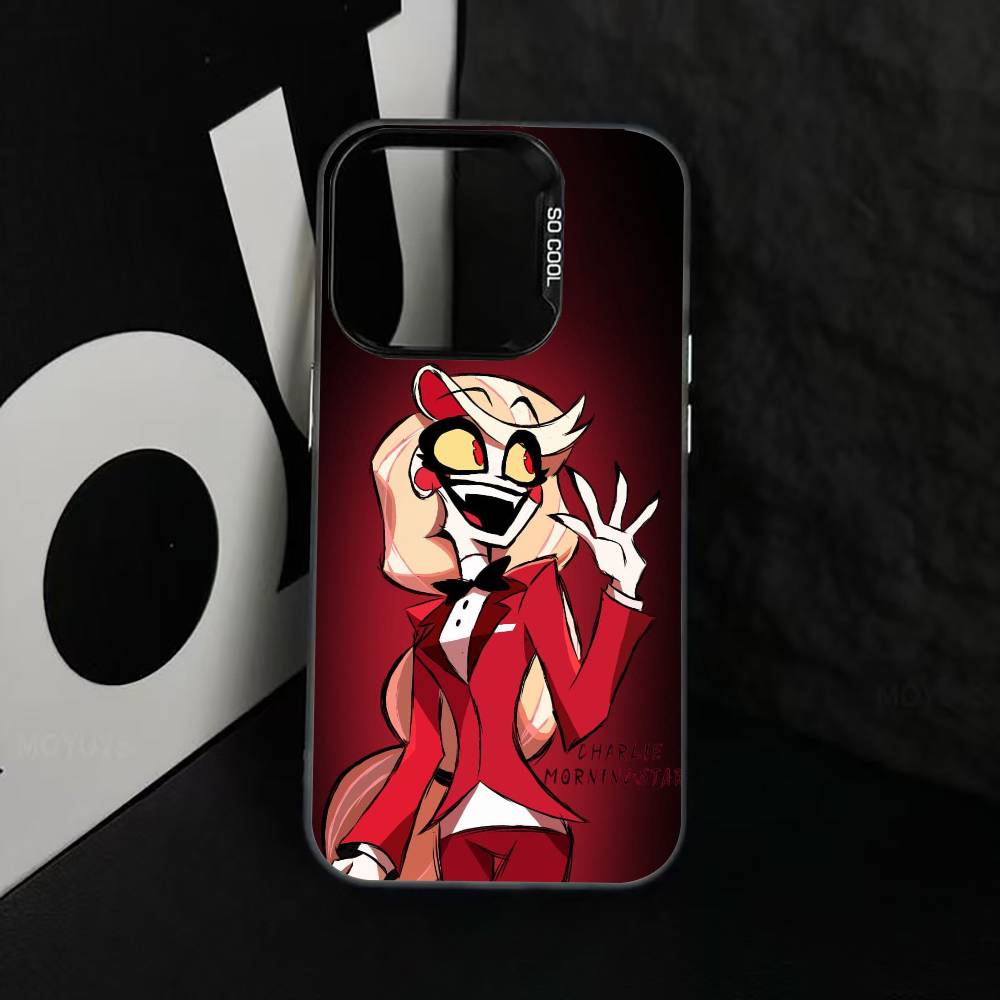 H-Hazbin C-Charlie Phone Case For iPhone 17,16,15,14,13,12,11 Plus,Pro Max,XS,Colorful Silver Phone Case Funda Cover