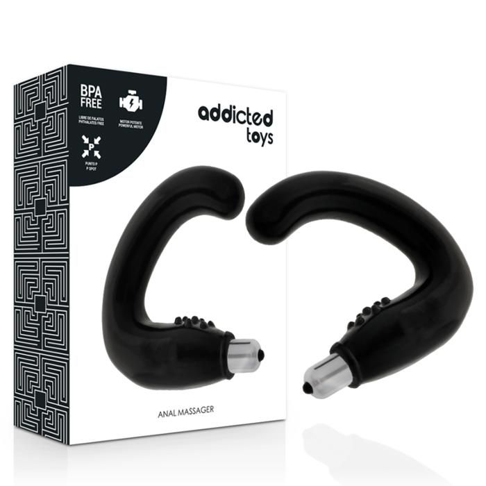 Masajeador anal - Addicted Toys - Noir - TPR 100% - Stimulation prostatique - Pour adultes