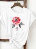 (Asian Size) Print Tee Top Women Woman Fashion Clothing T Shirt  Female Sweet Butterfly Style Short Sleeve Graphic T-shirts