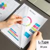 Morandi Color A4 File Set L-shaped Single-page Data Folder Insert Transparent Roll Sorting Sleeve Storage Folder Resume Folder