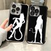 Coque de téléphone avec silhouette de fille diable, placage cool, pour iPhone 16 17 Pro Max Air 16E 14 15 Plus 12 13 Mini, housse anti-chute avec airbag