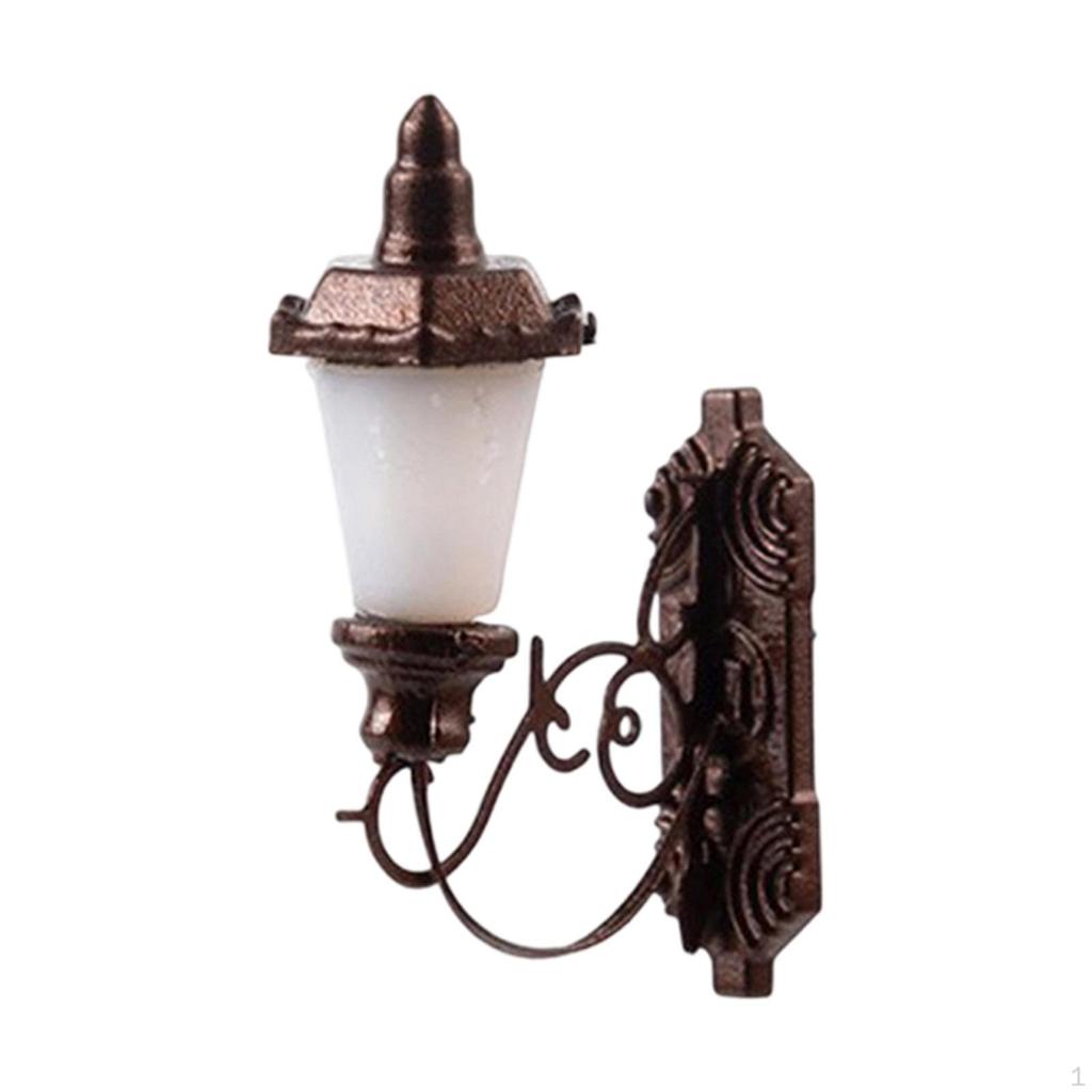 Miniature Wall Lamp Decoration DIY Projects Vintage Garden Model Luminous for 1/64 Building