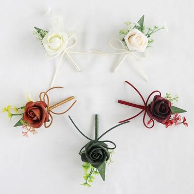 Bottoniere da Matrimonio Composizione Floreale Artificiale per Ricevimento di Matrimonio Cerimonia Nuziale Decorazioni per Fidanzamento