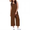 Casual Wide Leg Jumpsuits For Women Solid Color Overalls Rompers Outfits With Pockets