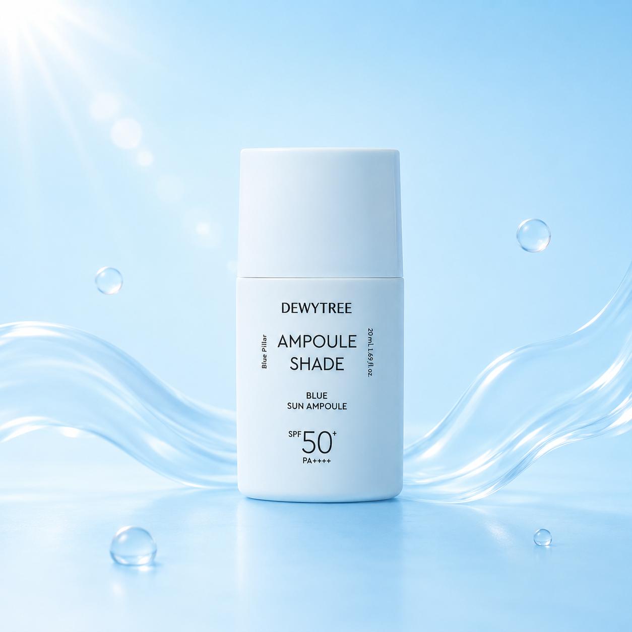 DEWYTREE Ампула Shade Blue Sun Ampoule SPF50+ PA++++ 35 мл – Осветляющая Увлажняющая Сыворотка-Спрей для Защиты от Солнца