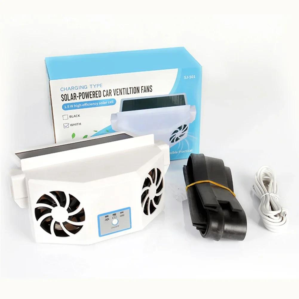 Solar Powered Car Cooler Window Radiator Exhaust Fan Auto Air Vent Radiator Fan Ventilation Radiator Cooling System for Car