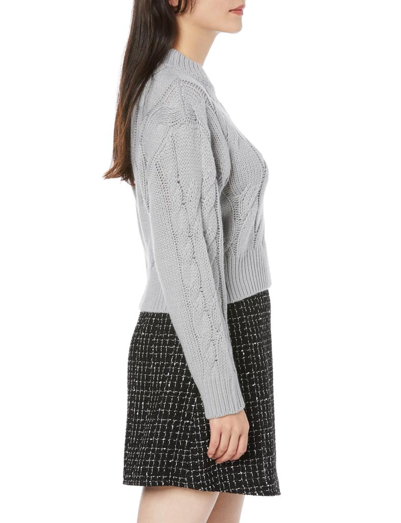 Laisse Passe Cable Knit Pullover Sweater in Powder Blue Women's