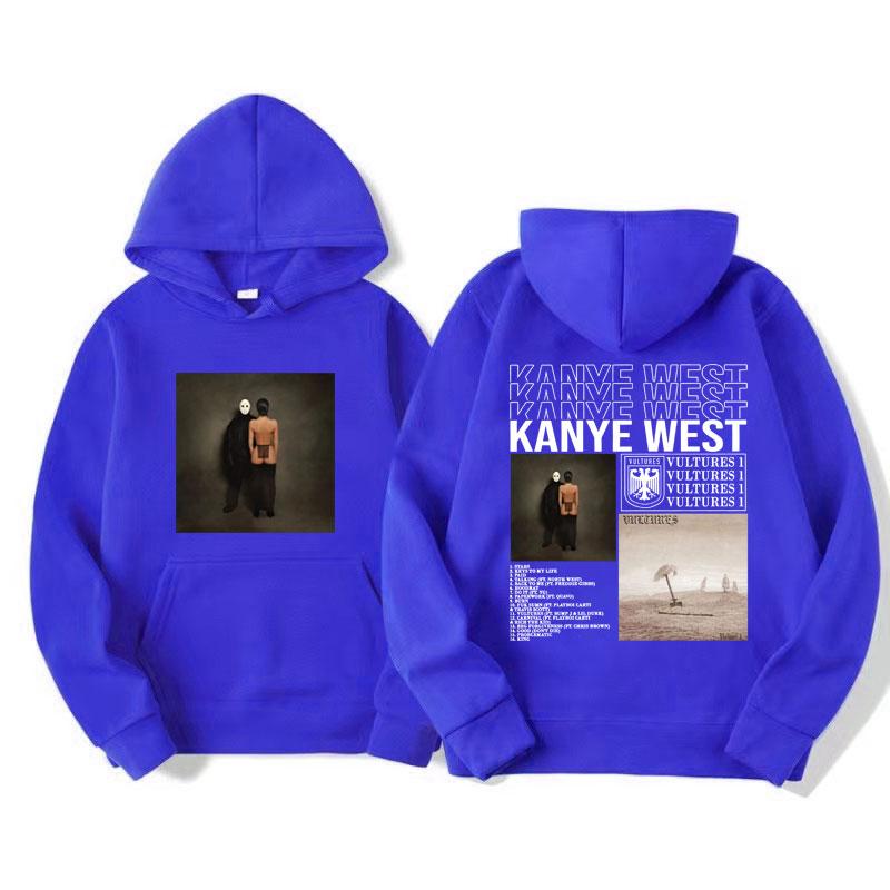 Rapper Kanye West Yeni Albümü Vultures Grafik Kapüşonlu Erkek Kadın Vintage Moda Sweatshirt Erkek Gotik Oversize Kapüşonlu Streetwear