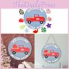 Charming Wooden Christmas Car Door Sign With Festive Accessories For Home Decor