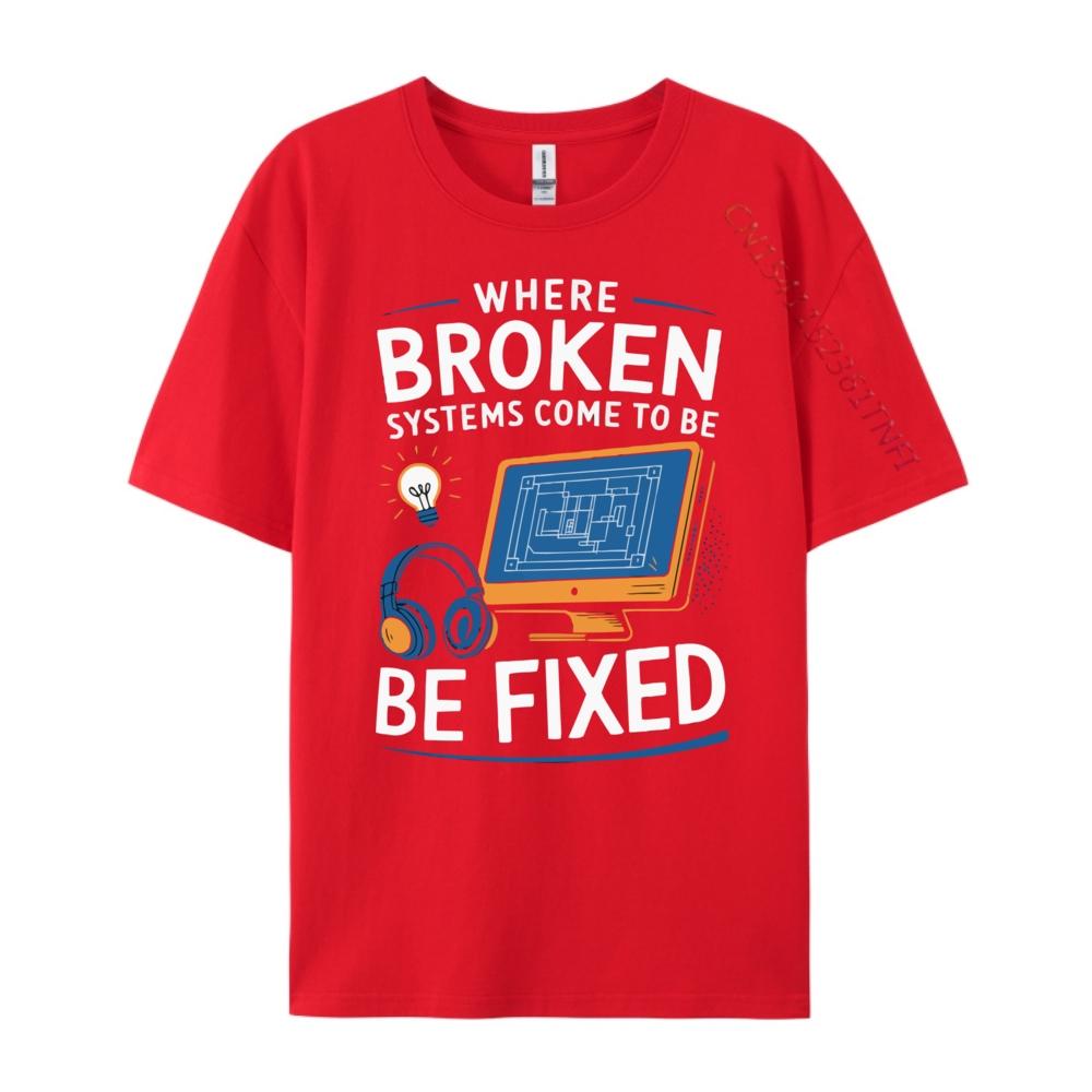 Tech Support Profession Troubleshooting Computer Technician Blank T Shirt 100 Cotton Camisas De Hombre Vaporwave S