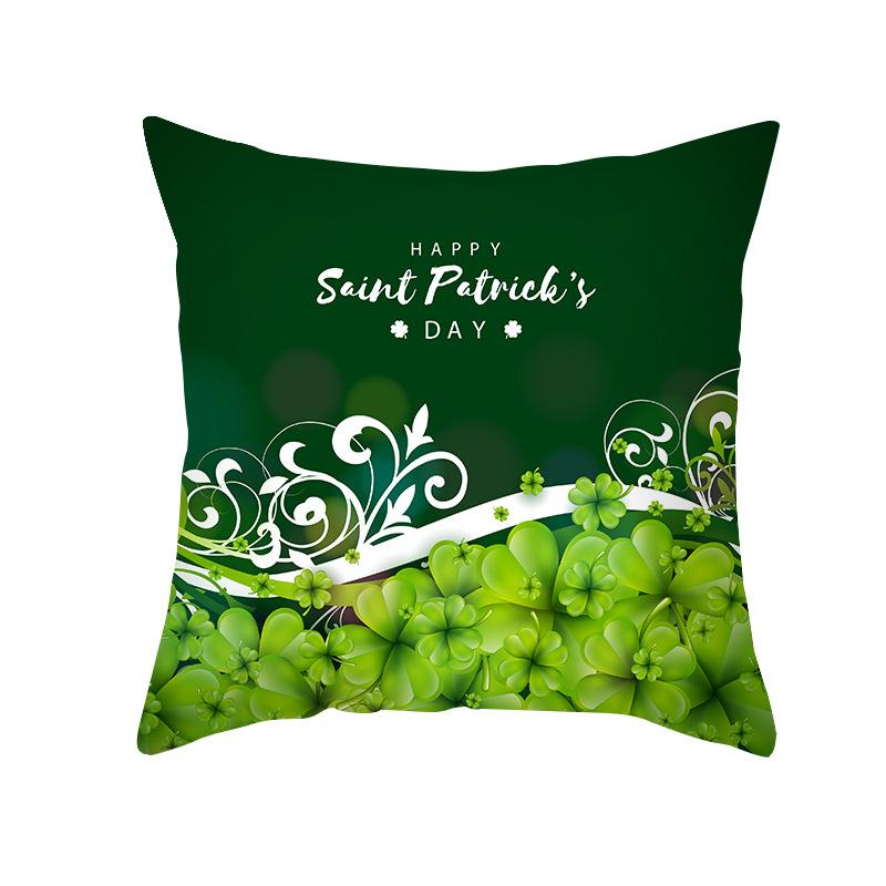 St. Patrick's Pillowcase Home Sofa Peach Leather Velvet Printed Cushion Cover Ireland National Day Cushion Cover