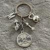 Mini Sports Equipment Keychain: Barbell, Dumbbell, Kettlebell, Gym Letter.
