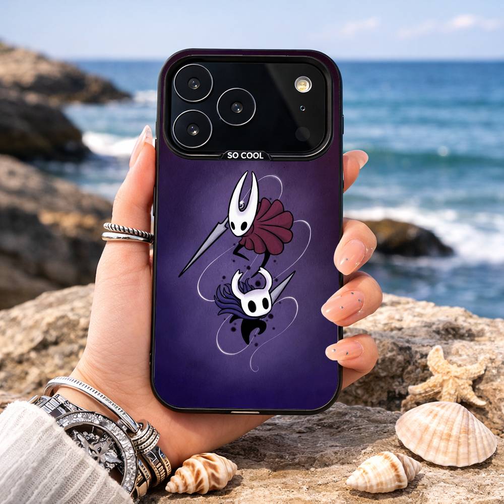 Game H-Hollow K-Knight Phone Case For iPhone17,16,15,14,13,12,11,Pro,MAX Gray Matte Silicone Black Cover iPhone15promax
