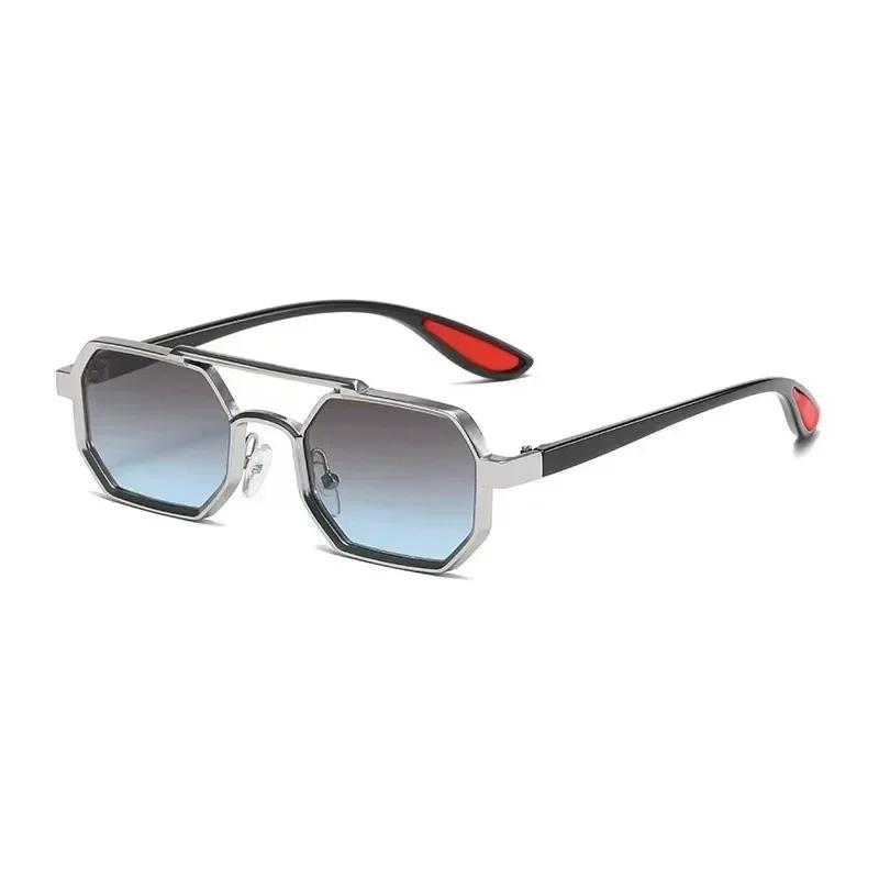 Men'S New Fashion Square Full-Frame Sunglasses Metal Frame Driving Glasses Unisex Uv400 Outdoor Travel Sun Protection Eyewear