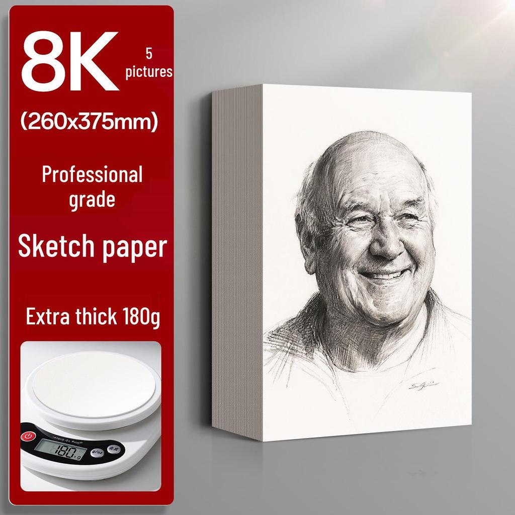 Zestaw papieru do szkicowania 8K i 4K dla studentów sztuki - Białe arkusze do rysowania A3 i A4 do szkiców odręcznych i ołówkiem