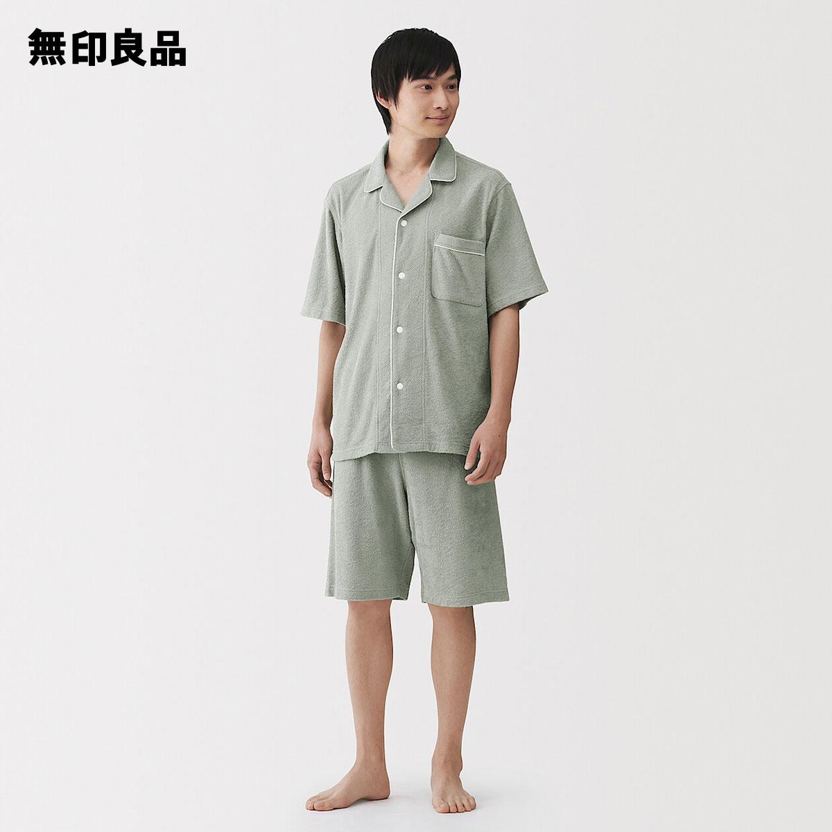 Wearable Towel Double-Sided Pile Short Sleeve PajamasMuji Official