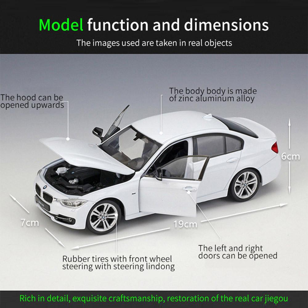 Welly Modello Auto BMW Serie 3 F30 335i Berlina – Scala 1:24, Metallo Die-Cast, Bianco, Porte Anteriori Aprire, 18 Cm, Collezionismo