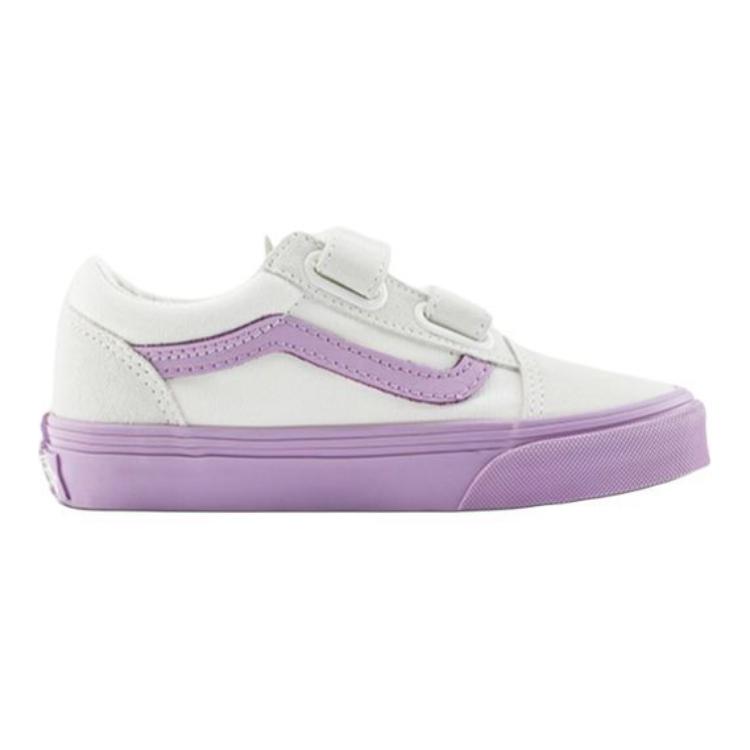 Vans Comfortable Fashionable Durable Low-Top Kids Skate Shoes Kids Sneakers White Purple VN000CYDD45