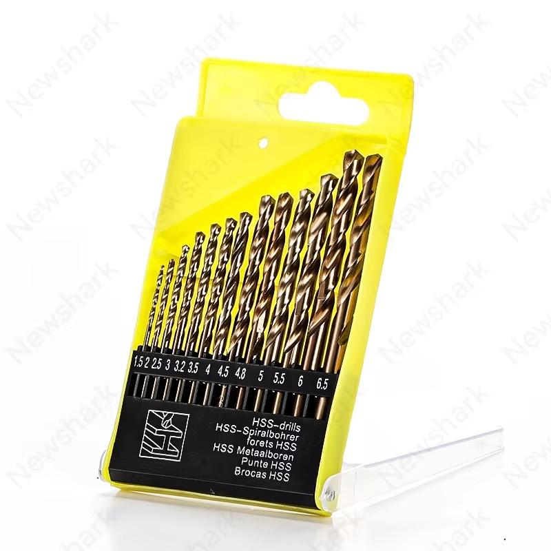13pcs/set M43 Drill Bit Set, Including Cobalt Professional Spiral Drill Bits, Suitable for Wood Metal Stainless Steel Drill Bits