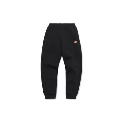 Li Ning X Line Friends Collaboration Cartoon Embroidered Cuffed Running Sports Pants Women Pants Black AKLQ974-1