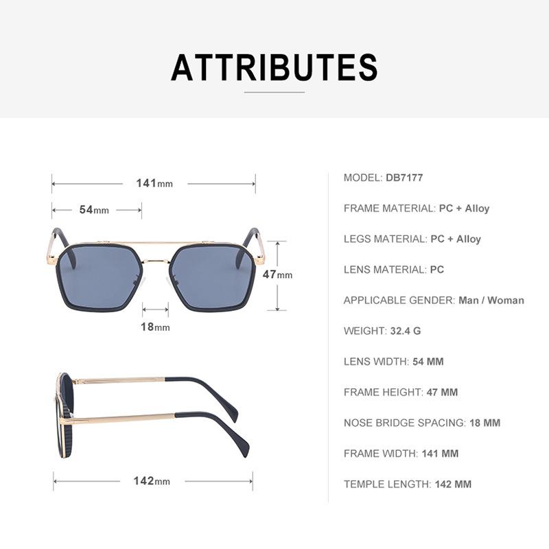 JYL TS Unisex Douyin Square - Trendy Fashion Sun Sunglasses ZS-7177