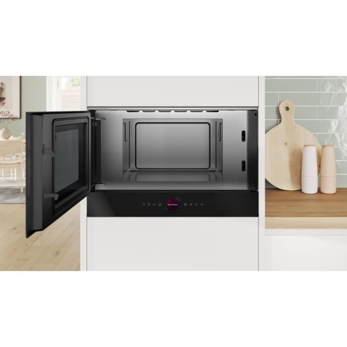 Micro-ondes simple encastrable - BOSCH SER8 - BFL7221B1 - Noir - 21 L - 38,2 x 59,4 x 31,8 cm