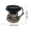 Halloween Skeleton Candle Holder Craft Skull Candlestick Resin Ornaments Bar Party Haunted House Horror Prop Desktop Porch Decor