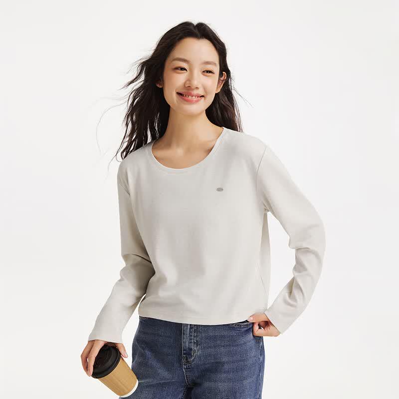 Hotwind Women's Shiny Long Sleeve T-Shirt F09W26701
