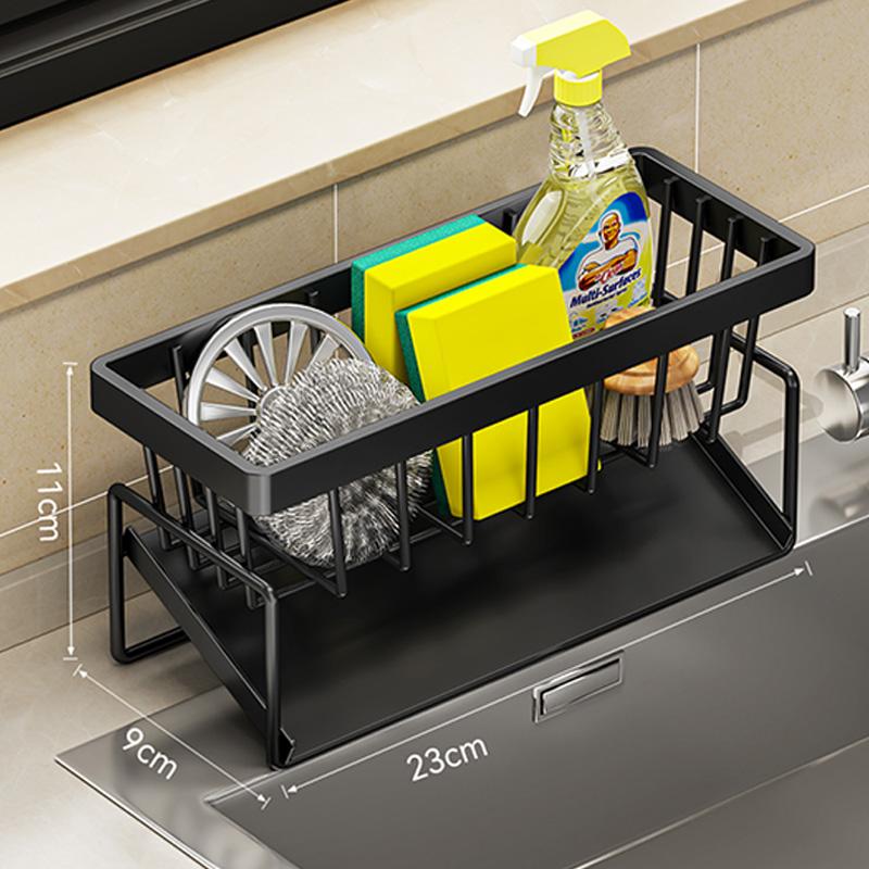 Sink Cleaning Tools Storage Rack Kitchen Multifunctional Stainless Steel Drain Rack for Sponge Cleanser Organizer Rag Hanger