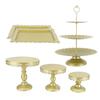 6 PCS Gold Cake Stands Set Iron Exquisite Retro Wedding Tiered  Cake Stand with Trays for Cupcakes