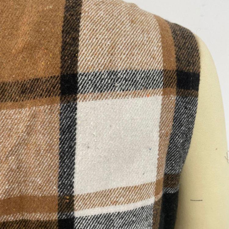 Women Checked Vest Sleeveless Single Breasted Cardigan Turn Down Collar Sizes S-XL Spring Autumn