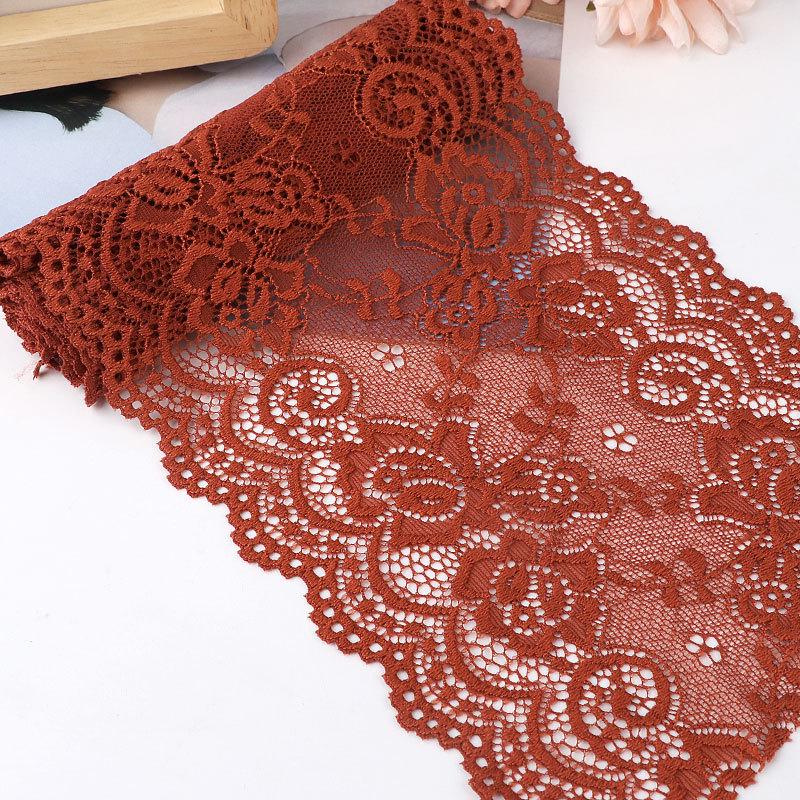 15cm Szeroka Miękka Elastyczna Koronka do Dekoracji Ubrań i Spódnic DIY w Kolorze Białym lub Czarnym