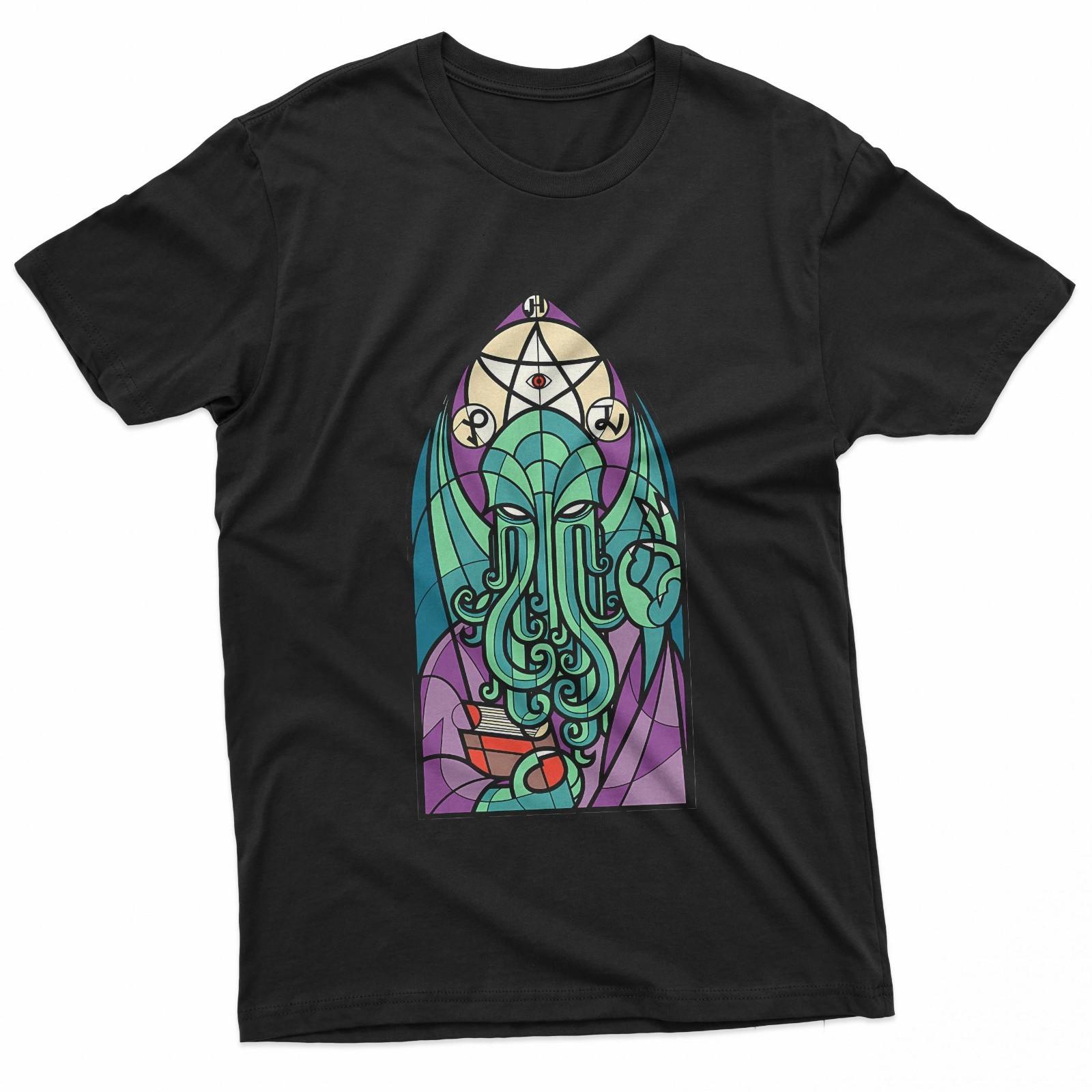 Cthulhu Church Stained Glass Cosmic Horror Gothic T-Shirt XXXL