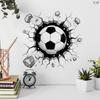 2026 World Cup 3D Football Wall Stickers, Breaking Through Wall Effect Removable Self-Adhesive Vinyl Decals