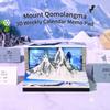 Calendário de Mesa 2027 com Luz LED Escultura em Papel 3D Bloco de Notas Bloco de Notas Decoração de Mesa